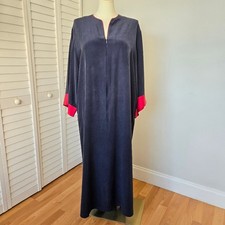 The Lingerie Collection Charcoal Silk Kimono Gown Dress Sz L Vtg Minimalist Chic