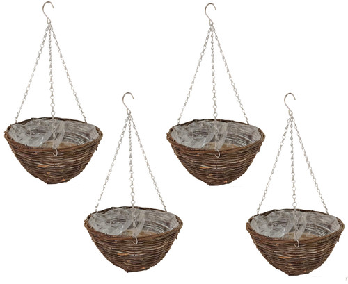 Hanging basket rattan - basket, 16"