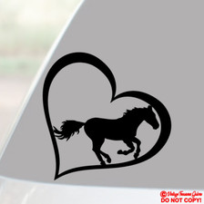 HORSE HEART Vinyl Decal Sticker Car Truck Trailer Rear Window Wall Bumper Laptop