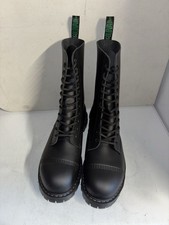 Solovair NPS 11 Eye Black Greasey Steel Toe Capped Derby Boots Size 12 New 578