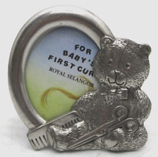 Royal Selangor Pewter "For Baby's First Curl" Teddy Bear Picture Frame