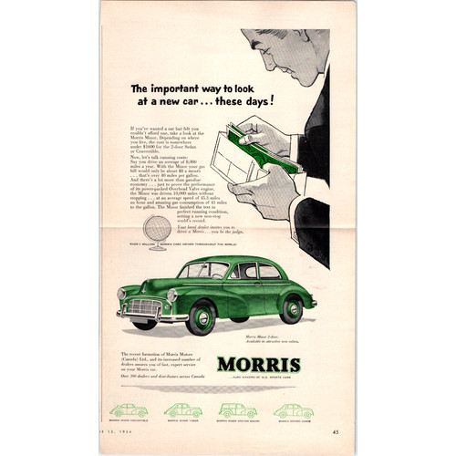 1954 morris minor print - 1954,