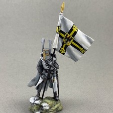 Teutonic Knight miniature 54 mm 1/32, Crusader figurine, Painted tin toy soldier