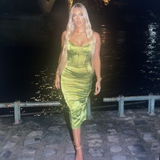 BNWT Satin Corset Green Dress