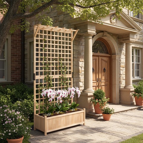 Fir wood planter - wood,