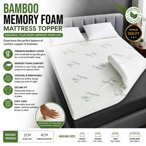 Bamboo memory foam mattress - foam,