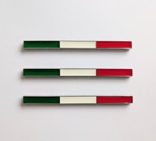 Set of 3 Italy Italian Tricolore Flag Chrome Badge fits Alfa Romeo Giulietta GTV