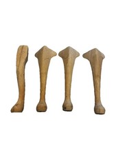 Set Of 4 Beech Wood Queen Anne