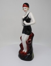 Flower holder Figurine Bathing Beauty Sexy Art Deco Style Art Nouveau Style Porc