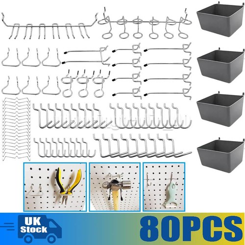 Pcs pegboard hooks assorted - 80,