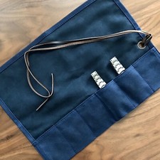 Navy Blue Waxed Canvas Brown