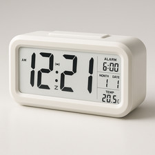 LED Digital Alarm Clock Bedside Snooze Time Temperature Night Mode Large Display