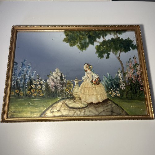 Vintage hand painted framed - vintage,