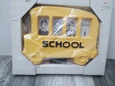 VTG 60'S 70'S TREND Picture Frame yellow school bus ceramic ( 4-small pics) USA
