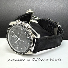 Black nylon watch strap with - black,