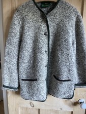 Beautiful Vintage Giesswein Boiled Wool Jacket Ladies Grey Sz 46 UK 20 Austria