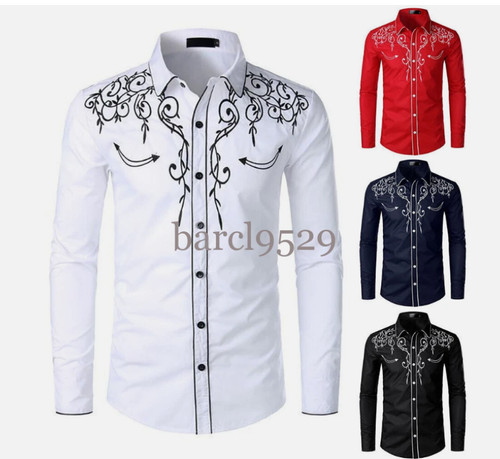 Mens western cowboy shirt long - western,