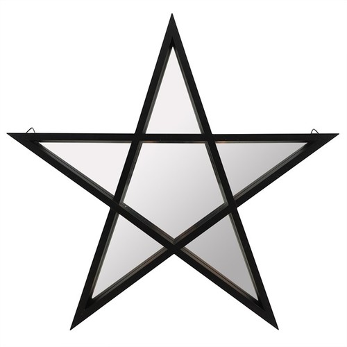 Pentagram wall mirror - mirror, black