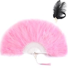 SOGUGOM Pink Feather Fan &