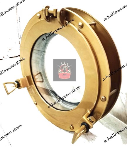 Brass antique window porthole - brass,