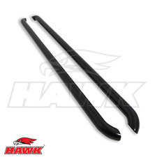 GLOSS BLACK STAINLESS STEEL SIDE BARS FOR VW TRANSPORTER T5 T6 LWB 2003-2023