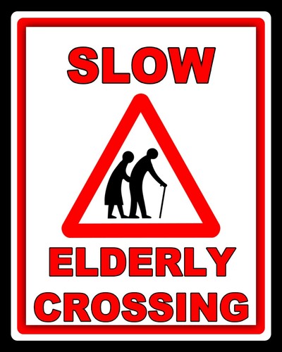 Slow elderly crossing - elderly,