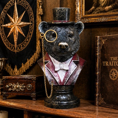 Gentleman bear bust ornament - bust,