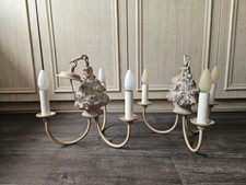 Pair of David Hunt Basket of Flowers Light Fittings - three lights