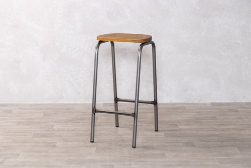 Wooden lab stool metal - wooden,