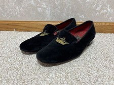 Vintage Church's Sovereign Slip On Loafers- Black Velvet Leather Soles Men’s 7 M