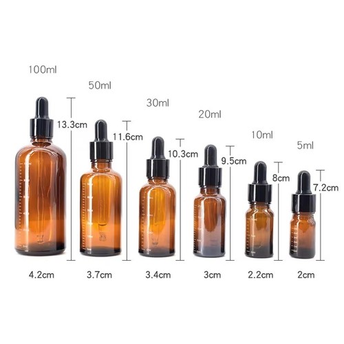 Amber glass dropper bottle - amber,