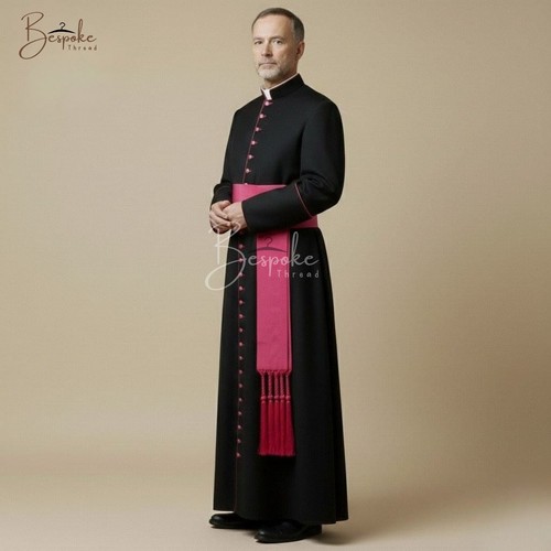 Black roman clergy cassock - clergy,
