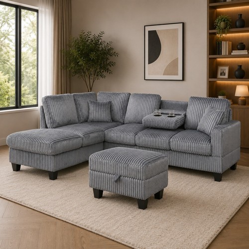 Vienna jumbo cord corner - corner, sofa