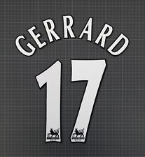 GERRARD #17 1997-2007 Player Size Premier League White Nameset Lextra