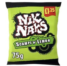 Nik Naks Scampi & Lemon Flavour Snack 20x75g Full Box