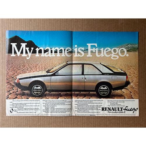 Renault fuego gtx poster sized - renault,