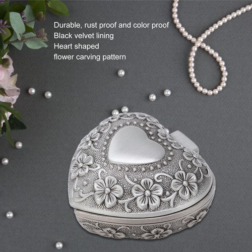 Heart shaped metal jewelry box - heart,