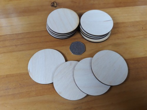 12x 60mm 6cm wooden circle - wooden,