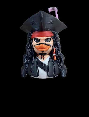Jack sparrow printed rubber - 3d,