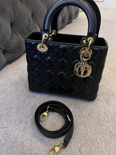 Lady Dior Black Leather Medium