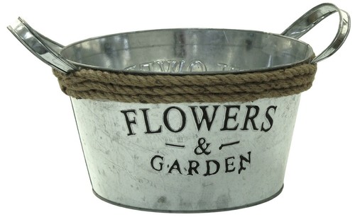 30cm zinc silver round - round, planter