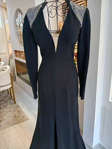 Sherri hill black jersey maxi - sherri,