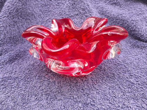 Retro red and clear - , glass
