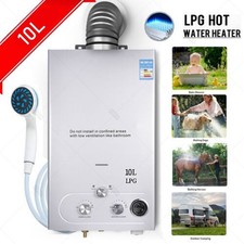 10L Portable Instant Gas Hot Water Heater LPG Camp Shower Boiler Caravan Horse