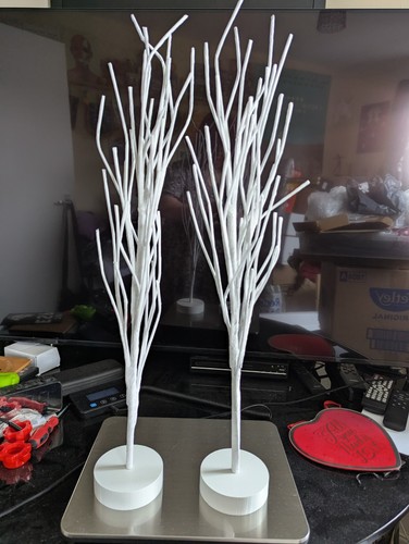 Two white easter trees - two,