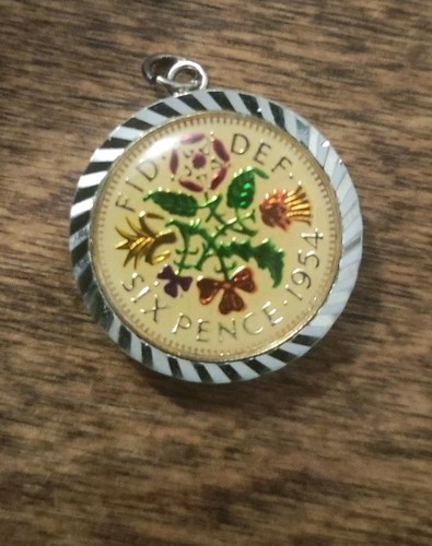 Vintage 1954 front sixpence - vintage,