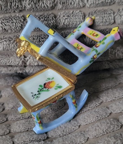 Limoges rocking chair trinket - limoges,