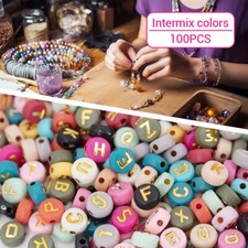 100-500pcs Acrylic Letter Beads Round Spacer Beads for Making Bracelet Jewellery