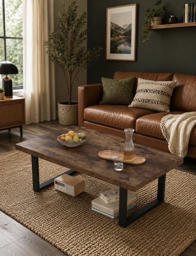 Rustic industrial coffee table - rustic,
