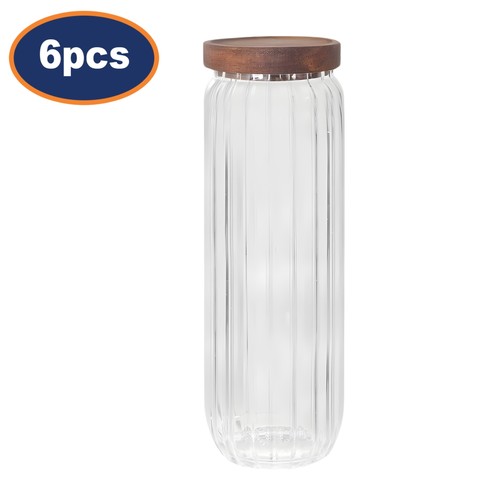Glass jar with wooden lid - jar,